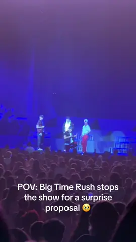 First concert for my girls and we were delighted to witness this!  #btr #surpriseproposal #cantgetenoughtour #vanandelarena #gr #1045snx #concert #grandrapids #bigtimerush 