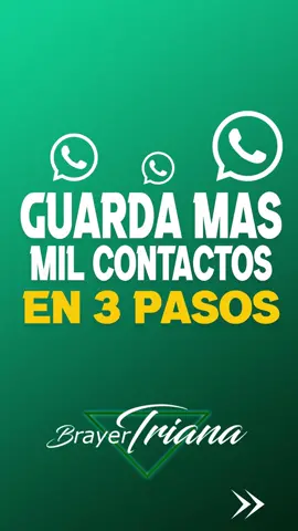 📣📲 ¿Quieres aprender a guardar 1000 contactos en solo 3 simples pasos?  🤩📝 ¡En este emocionante Reel, revelaré los secretos para administrar sin esfuerzo tus contactos en WhatsApp! 💯💼 ¿Estás listo para llevar tu lista de contactos al siguiente nivel?  🚀📈 ¡Dirígete a mi canal de YouTube @Brayer_Triana para ver el tutorial completo paso a paso!  🎥🔗 ¡No olvides presionar el botón #Suscribirse y unirte a la magia de WhatsApp! 🧙‍♀️🔮 #WhatsAppTips  #ContactManagement  #EfficiencyHacks #whatsapp #Negocios #Ventas #contactos #brayertriana #guardarcontactos
