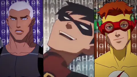 tell me why his laugh was actually terrifying #youngjustice #robin #dckgrayson #kaldurahm #aqualad #kidflash #wallywest #youngjusticeedit 