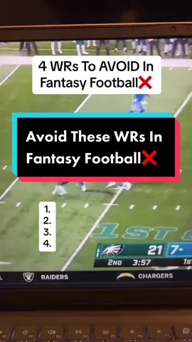 AVOID these wide receivers in your fantasy football drafts#nfl #fantasyfootball #fantasyfootballdraft #fyp 