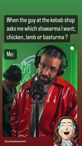 The internet can’t get enough of Drake’s “combination” memes! This is ours 😂🤣😂🤣😂🤣  When the guy at the kebab shop asks me, which shawarma I want from, is it: chicken, lamb or basturma? Me: ....... Combination!!! The chef is expressing as 😳😳😳 😂🤣😂🤣😂🤣😂 #combination #drakecombination #drakeandjosh #chickenandmeatcombination #drake #cutecombination #memestiktok #memes #shawarma #shawarmalovers 