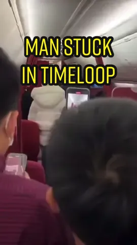 Man freaks out on plane over alleged timeloop, claims flight attendant is a robot. #airplane #freakout #publicfreakout #footage #incident 