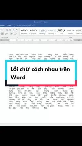 Cách sửa lỗi chữ cách nhau trên Word #cunghocthuii #word #LearnOnTikTok 