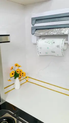 Triple roll dispenser for foil,cling film paper towel holder #papertowelholder#clingfilm#storagerack#triple#rolldispenser  