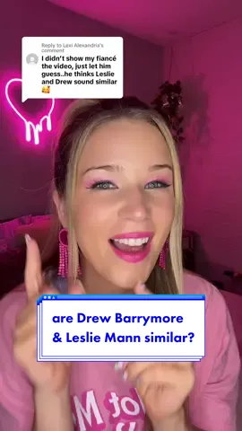 Replying to @Lexi Alexandria  i think they are! What do you think? Do they remind you of another person as well? Tell me and ill try it out! 💖✨ #voactor #womeninvo #impressions #celebimpressions #celebrityimpressions #drewbarrymore #lesliemann #comediansoftiktok #impressionist #voiceoverartist 