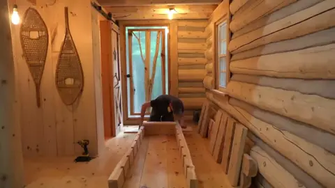 Build a wild cabin interior in the forest #build #building #bushcraft #outdoor #Outdoors #cabin #viral #fyp #fypシ #foryou #foryoupage #trending