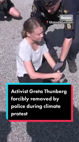 Climate activist Greta Thunberg was forcibly removed by police from a #protest in the Swedish city of #Malmö on Monday, hours after a local court fined her for disobeying a police order during a similar protest last month. #news #sweden #gretathunberg #climate 