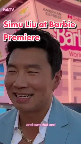 #SimuLiu talks about sunsets and colors at the #Barbiepremiere in LA. #Barbie #barbiedoll #pink #fabtv #barbiemovies #BarbieMovie #barbiethemovie #simuliuedit #shangchi #asianrepresentation 