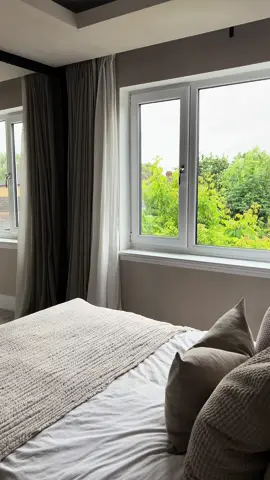 Good morning ☁️🌿  #masterbedroom #bedroomdecor #morningvibes #beigebedroom #neutralbedroominspo #fypシ 