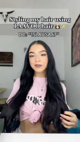 Styling hair with LAAVOO HAIR✨✨#hairstyle #hair #beauty #extentioninstalls #laavooextensions #laavoohair #clipin #hairextensions #jetblackhair #longhair 