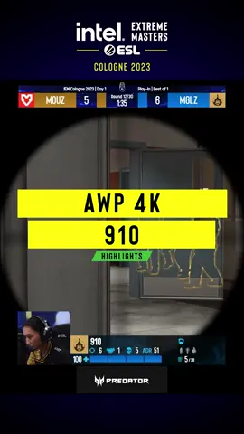 910 finds 4 with his AWP 👀 #IEM #ESL #gaming #intelextrememasters #iemcologne23 #esports #competitivegaming #csgo #counterstrike 