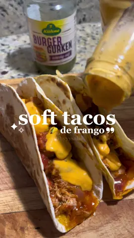 🌮 (receita no documento no link do perfil!) || #softtacos #tacos #frango #chicken #pulledchicken #receita #Recipe #fyp 