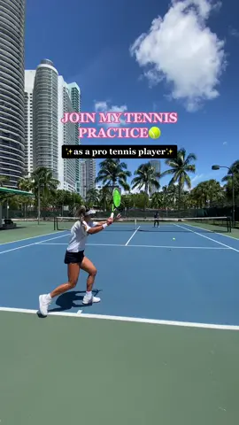 come join my tennis practice as a pro tennis player 🎾💛  #tennis #tennisplayer #tennistiktok #tennisgirl #tenniscourt #yourtennisbestie #miami #tennistips #miamitennis #tenniscoach #motivation #inspiration #sportok #athlete #proathlete @Sachia Vickery 