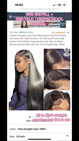 WIG INSTALL ++ HIGHSCHOOL ADVICE| FRESHMAN ADVICE 💋💋  24IN 13x4 STRAIGHT 79$ @candeashair #freshmanyear #feshmanadvice #highschooladvice #girltalk #girltalk101 #girltalkadvice #wiginstall #amazonwiginstall #amazonwiginfluencer #haircontentcreator #haircontenttcreators 