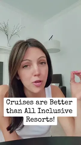 Cruises are better than all-inclusive resorts! 🚢>🏖 Cruise goers are passionate about their favorite form of vacation, and for good reason! Cruises provide amazing entertainment, great food, and the ability to visit so many different destinations! What's not to love about a cruise vacation?!  But is cruise life really the best life? Are cruise vacations better than all-inclusive resort vacations? You be the judge! Which do you plan to go on for your next vacation, a cruise or an all-inclusive?  #cruise #cruisevacation #cruisetok #cruiselife #cruising #allinclusivevacation 