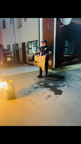 #extinguishgascylinderfirewithwettowel.#firefighter #schoolawareness #followformorevideoシシシシシ #followme 