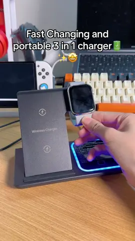 3 in 1 Foldable Wireless Charger is amazing😌#fyp #foryou #tiktokmademebuyit #tiktokshop #charger #applecharger #wirelesscharger #foldablecharger #3in1charger #iphone 