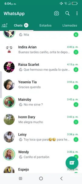 así luce mi WhatsApp con los pedidos cuando público mercancía. como me gusta ver ese chat así de lindo 😍