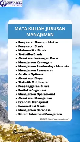 Mata kuliah yang kamu pelajari di jurusan manajemen#infoptn 