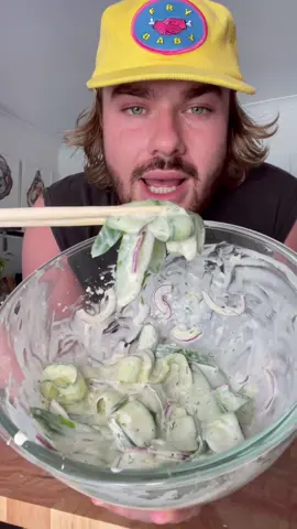 Making Creamy Cucumber Salad #cucumbersalad #michaelfinch 