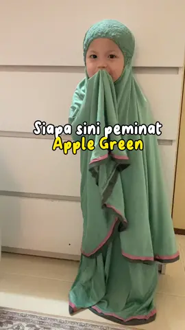 Kali ni putri pakai telekung arafah lace budak warna apple green 💚 #telekungbudakrecommended #telekungarafahkanak2 #telekungarafahlace 