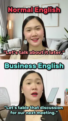 Normal English vs. Business English 🗣️ #normalenglish #businessenglish #speakenglish #practiceenglish #learnenglishwithteacheraubrey #aubreybermudez #teacheraubrey #fyp #fypage #fypシ゚viral #foryoupage