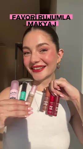 Bu yazın makyajıyla karşınızdayımm ✨✨ NYX Professional Makeup'tan en favori ürünlerimle makyajımı yapıyorum veee bu makyajımın yıldızı krema gibi yapısıyla bayıldığım Smooth Whip rujum 😍 Favori renklerimi gösterdim, sizin favoriniz hangisi olduu 💕💕 #işbirliği  