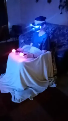 caught my son dancing while playing VR