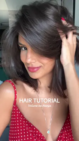 Hair tutorial: volume na franja com bob ✨ #hairstyle #shorthair #cabelocurto #penteadosfaceis #hair 