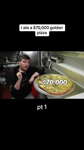Mrbeast I ate a $70,000 golden pizza #fyp #foryou #foryoupage #mrbeast #food 