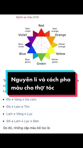 Lý thuyết bánh xe màu, cách pha màu để ứng dụng xử lý màu trên từ nền tóc #color #maucoban #banhxemau #thotoc #congthucmau #maunhuom #coban #cachphamau #mauthoitrang #baber #babershop #taytoc 