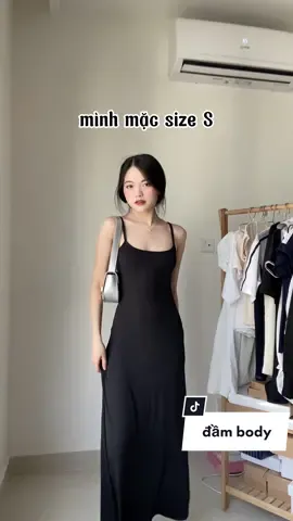đầm body đen 2 dây tôn dáng dễ mặc #linhlipreview 