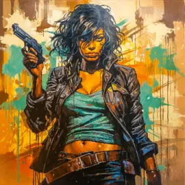 GANGSTER GIRLS #black #beautiful  #woman #gangster #gun #illustration  #digitalart  #positivevibesonly 