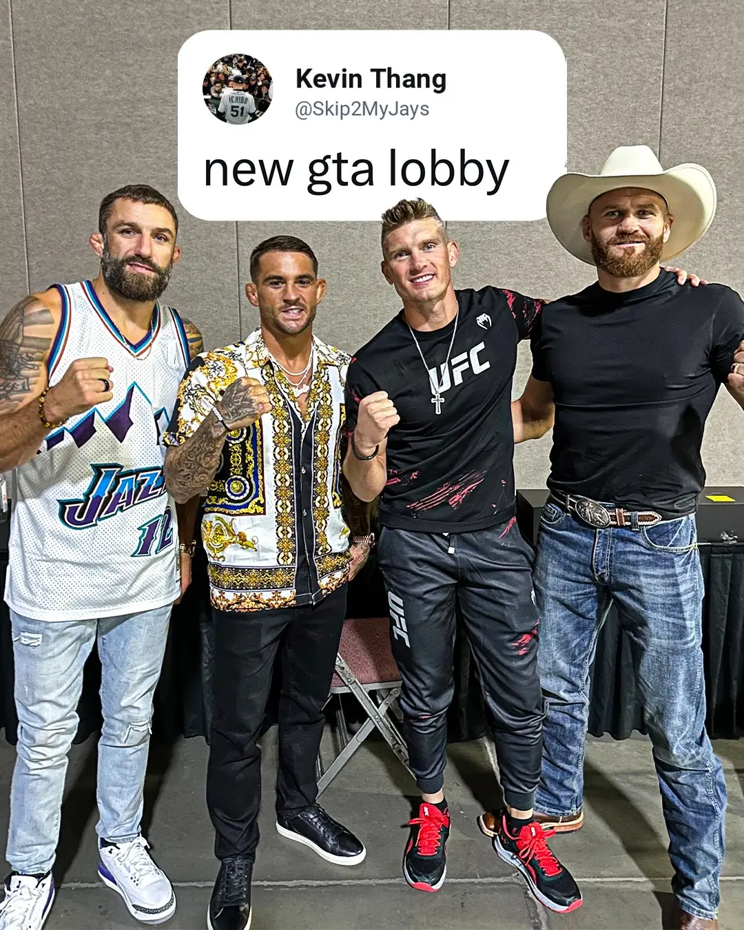 Which #UFC squad are you rolling with? 🤔 #UFC291 #mma #gta #gaming (📸: @UFC, h/t Skip2MyJays/X)