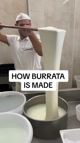Burrata cheese originated in Puglia Italy and handmade here it only has a shelf life of 1-2 days 🤯🧀 CRAZY how fresh it tastes !!!! #cheeselover #cheese #burrata #italytravel 