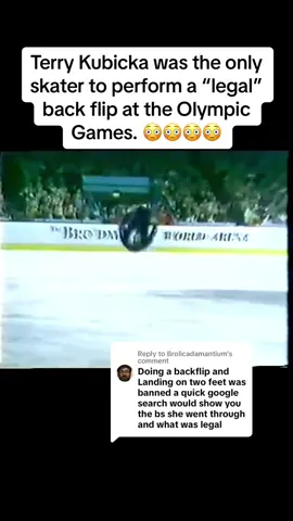 Replying to @Brolicadamantium On Feb. 11, 1976, during the free skate portion of the men’s singles event in Innsbruck, Terry Kubicka made good on his word. It was the first backflip in Olympics history—and the last legal one. 😳😳 #viral #fyp #xyzbca #foryou #foryourpage #fypシ #trending #foryoupage #rules #olympics #banned #backflips #usa #figureskating 