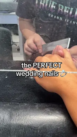 I LOVE them!!! #weddingnails #bridalnails #bridetobe #bridetok #bride #frenchtip #naildesigns 