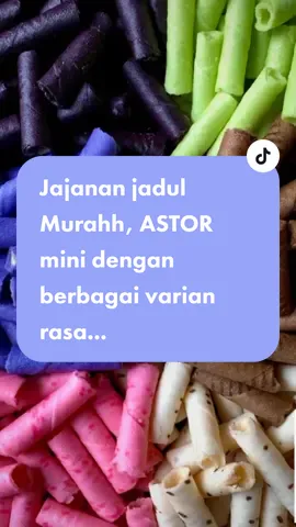 Astor mini wafer stick, hadirr dengan berbagai varian rasa. Jajanan jadull yang nggak terlupakan. Isinya 1kg perbungkus nya harga nya jyga murahhh bangett yuk cobainn yaa!! #astormini #jajanjadul #renyah #murahbanget 