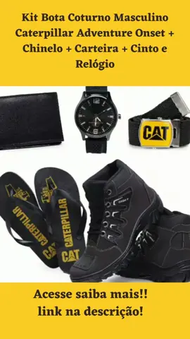 Kit Bota Coturno Masculino Caterpillar Adventure Onset + Chinelo + Carteira + Cinto e Relógio (1) #aventura #botas #trilhademoto   https://shope.ee/8KM6VvQVDA