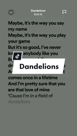 Dandelions!😖 #Ruthb. #dandelionsruthb #ruelyrics #spotify #songlyrics #virall #fypシ #fyp #foryou 
