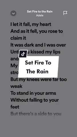 Set Fire To The Rain! #adele #fy #leohernandezlyrics_ #fypage #setfiretotherain #spotify #fyp  #music #virall #fyp #trending #songlyrics #trendingsongs #foryoupage #4u 