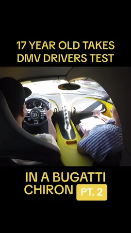 Do you think he will pass? Pt. 2                    #bugatti #stradman #dmv #bugattichiron #fast #turbo #cartok #driverslicense #crazy #racecar #strad 