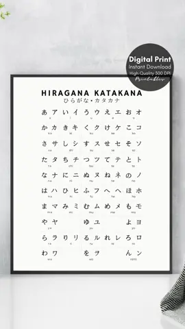 This set of 2 Japanese Hiragana and Katakana Wall Prints is the perfect addition to any home decor, especially for those interested in traditional Japanese decor for home. This minimalist wall art is not only aesthetically pleasing but also serves as an excellent tool for anyone learning Japanese language learning. The set includes a chart of the 46 letters of both Japanese Hiragana and Katakana, which are the Japanese alphabets/phonic symbols. The chart is organized, neat, and tidy, making it easy to use for Japanese Hiragana writing and Japanese Katakana writing practice. This product is an excellent choice for those looking to learn Japanese alphabets, learn Japanese particles, or learn lettering Japanese. The Japanese Hiragana Wall Print and Katakana Wall Print set is versatile and suitable for any room in the house, such as the living room, bedroom, hallway, entryway, corridor, kitchen, or office. It is perfect for those who appreciate Japanese culture and wish to have a stylish Japanese element in their home. #JapaneseDesign #JapaneseAlphabet #JapaneseCalligraphy #JapaneseArtwork #JapaneseDecor #MinimalistLiving #BohemianStyle #ZenLiving #LanguageLearning #DigitalDownload #WallArtPrint #ElegantHomeDecor #LastMinuteGift #JapaneseLetters #JapaneseCharacters #LearnHiragana #LearnKatakana #AffordableArt #GalleryWallDecor #OfficeWallArt #JapaneseInteriorDesign #UniqueHomeDecor #TraditionalJapaneseArt #JapaneseInspired #JapaneseLanguage #StudyJapanese #JapaneseTeachingAids #EtsySmallBusiness #EtsySuccess #EtsyShop