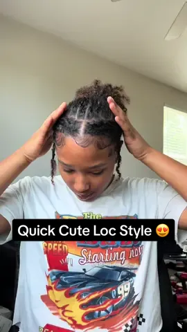 I saw this a while ago and never tried it but its so cuteee 😍😍🤭 #locs #naturalhair #locstyles #quickstyle #viral 