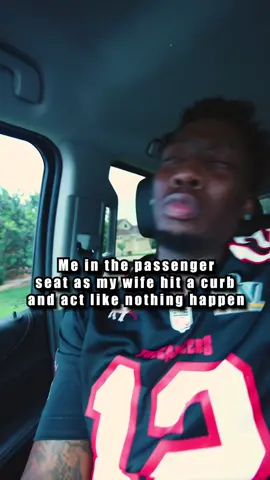 I hate when she drive 😑😭 #driving #passenger #curb #hit #marriedlife #relatable 