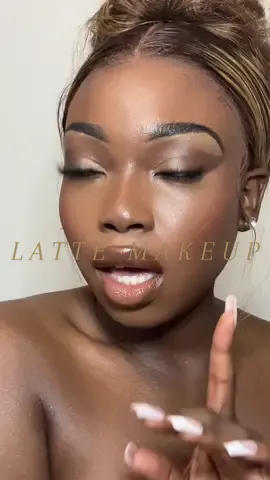 Latte makeup black girl edition 🤎 #lattemakeup #brownmakeup #dewymakeuplook #lattemakeuptutorial #blackgirlmakeup 