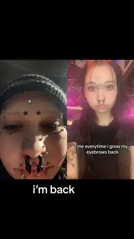 #duet with @ana 🐀  i feel normal with bleached eyebrows #facialpiercings #thirdeye #strechedseptum #angelfangs #piercings #fyp #bleachedeyes 