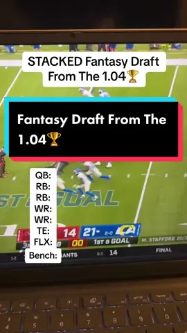 STACKED Fantasy Draft From The 1.04🏆#nfl #fantasyfootball #fantasyfootballdraft #fyp 