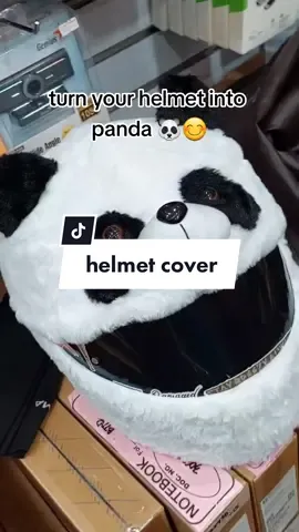 so cute naman this helmet cover 💯😊 #helmetcover #panda #foryou 