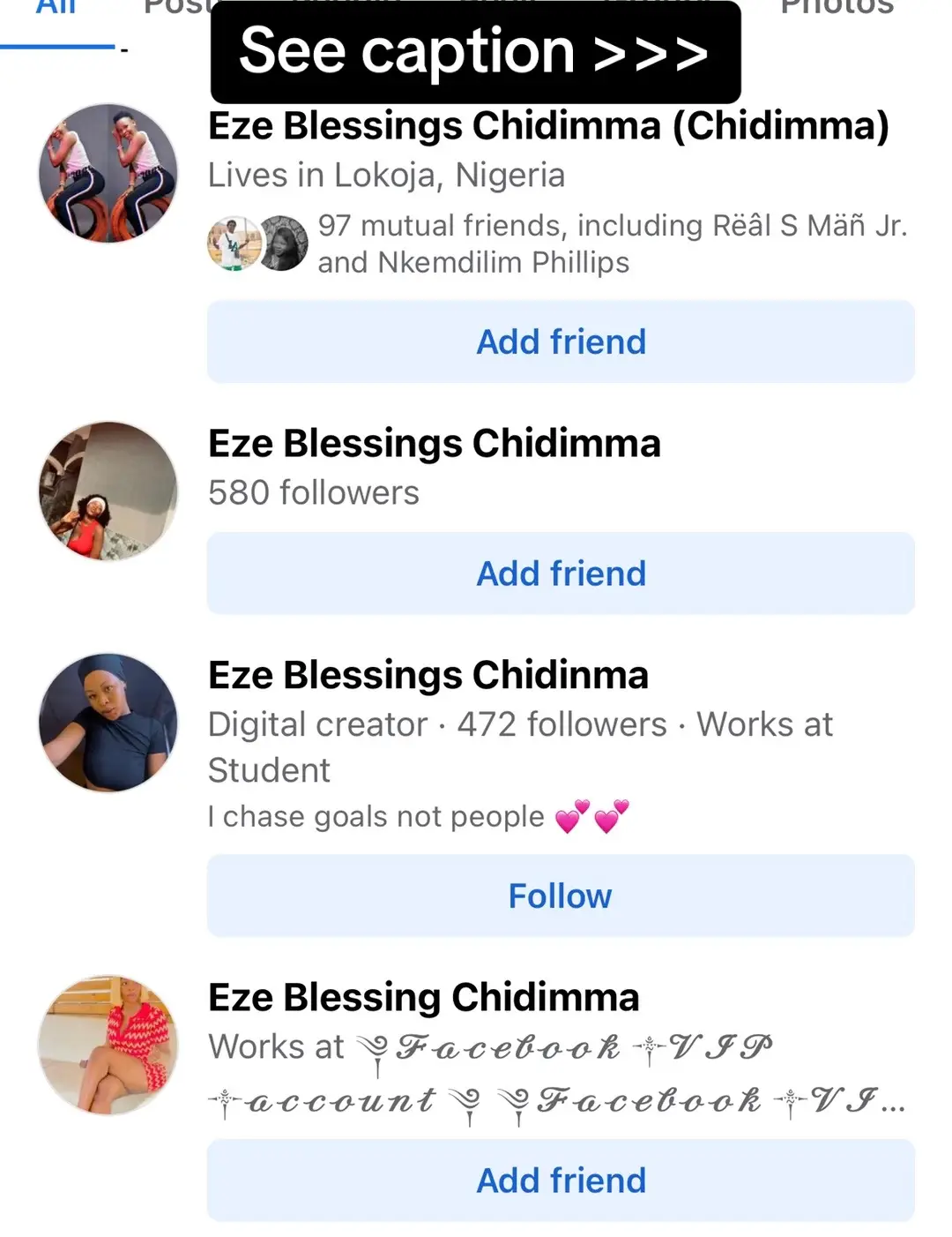 These are all fake accounts opertaing on facebook   Am not on facebook and i dont have any account on facebook ❌❌❌   This isnt me but scammers operatimg with my pictures and my name    There are alot but this are the ones i could  find  If u see any account with my picture on facebook Its not me i dont do facebook and i dont chat there  Pls be wise and smart to being scammed 🧏‍♀️ #fypシ 